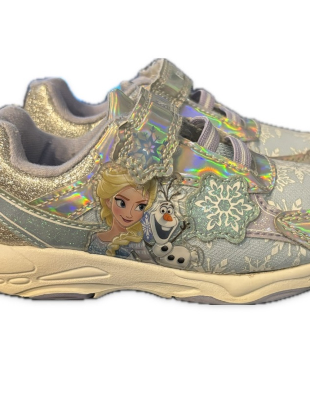 Disney Silver Holographic Elsa & Olaf Kids Sneakers